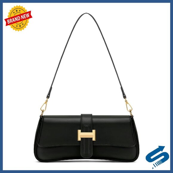 Handbags - Vintage PU Leather Shoulder Bag, Removable Straps, Multiple Pockets